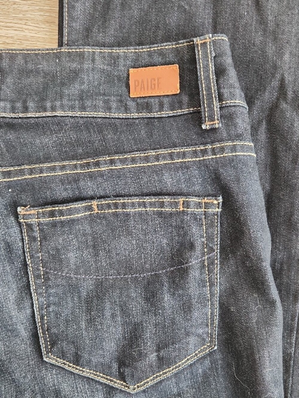 PAIGE Dark Indigo Flare Jeans Hidden Hills - Picture 11 of 15